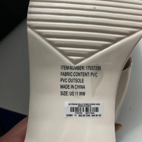 Torrid Womens New Cream Y2K Chunky Heel Jelly Criss Cross Heel Sandals 11WW - Picture 3 of 9